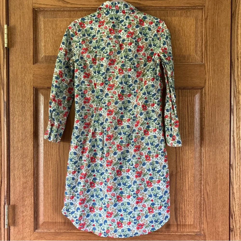 Theory Floral Long Sleeve Button-up Shirt Dress 6 - Picture 4 of 10